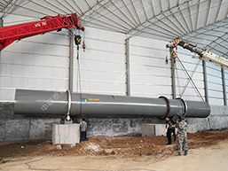 活性炭再生回轉(zhuǎn)窯到達南陽開始安裝工作